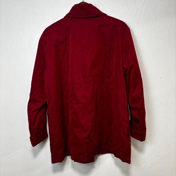 Faconnable Red Jacket Lightweight Outerwear Button Up Coat Nylon Blend Mens M - Picture 6 of 6